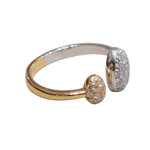 Bague 53 Bague en or blanc et rose 18 ct et diamants 58 Facettes S380