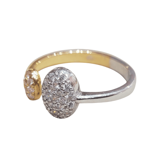 Bague 53 Bague en or blanc et rose 18 ct et diamants 58 Facettes S380