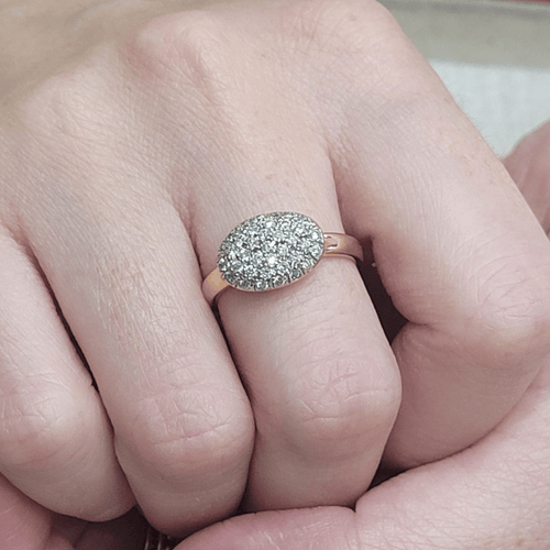 Bague 53 Bague en or rose 18K et diamants 58 Facettes S422