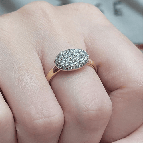 Bague 53 Bague en or rose 18K et diamants 58 Facettes S422
