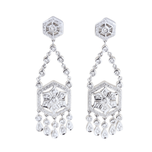 Boucles d'oreilles Boucles d'oreilles chandelier en or blanc 18K et diamants 1,31 ct 58 Facettes D-66609