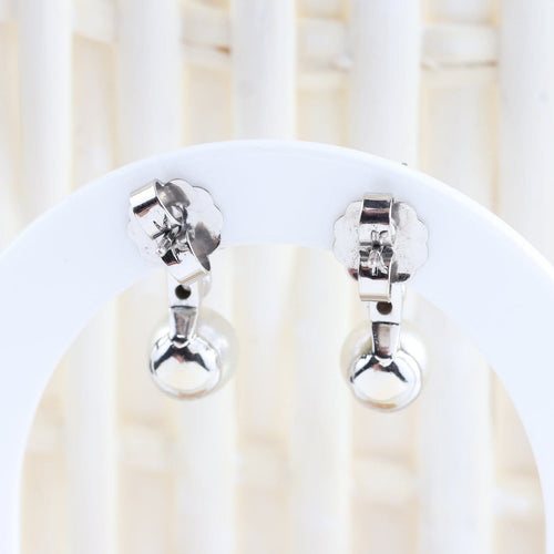 Boucles d'oreilles Boucles d'oreilles convertibles en or blanc 18K, diamants et perles 58 Facettes D-66606
