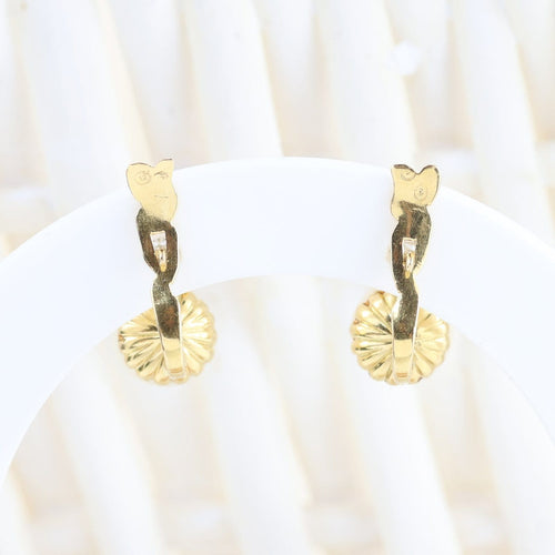 Boucles d'oreilles Boucles d'oreilles en or jaune 18K, perles de culture et diamants 58 Facettes 1B-T