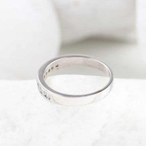 Bague 55 Bague demi-éternité en or blanc 18K et diamants 58 Facettes 1B-R