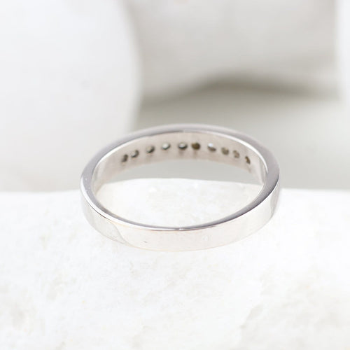 Bague 55 Bague demi-éternité en or blanc 18K et diamants 58 Facettes 1B-R