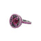 Bague 54 Boucheron Liz - Bague en or blanc noirci, tourmaline et saphirs roses 58 Facettes 35696