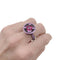 Bague 54 Boucheron Liz - Bague en or blanc noirci, tourmaline et saphirs roses 58 Facettes 35696