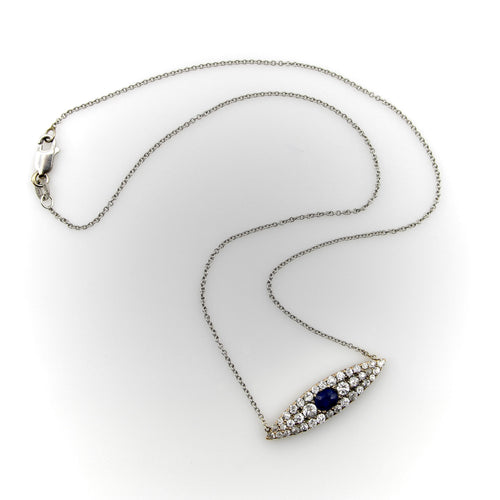 Collier Pendentif collier victorien en or 14K, diamants et saphir 58 Facettes A2009P