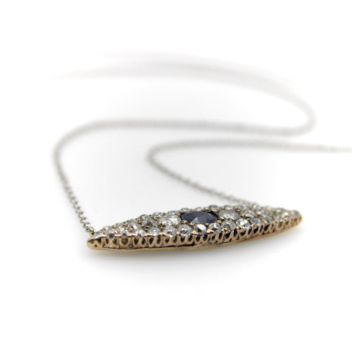 Collier Pendentif collier victorien en or 14K, diamants et saphir 58 Facettes A2009P