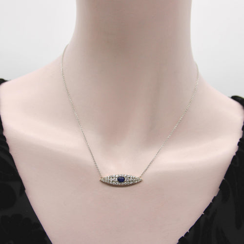 Collier Pendentif collier victorien en or 14K, diamants et saphir 58 Facettes A2009P
