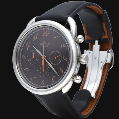 Montre Hermès Arceau - Montre chronographe en acier 58 Facettes MT46089