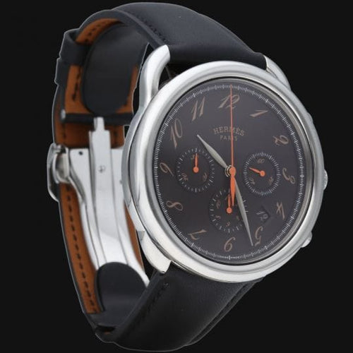 Montre Hermès Arceau - Montre chronographe en acier 58 Facettes MT46089