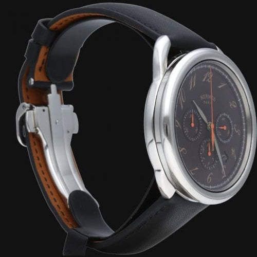 Montre Hermès Arceau - Montre chronographe en acier 58 Facettes MT46089