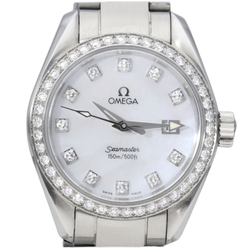 Montre Omega Seamaster Aqua Terra - Montre Lady en acier et diamants 58 Facettes MT47049