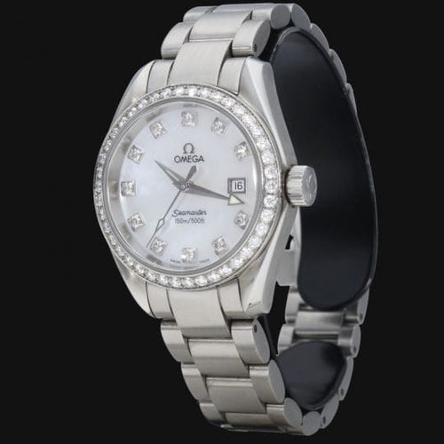 Montre Omega Seamaster Aqua Terra - Montre Lady en acier et diamants 58 Facettes MT47049