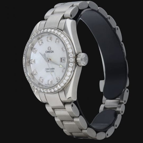 Montre Omega Seamaster Aqua Terra - Montre Lady en acier et diamants 58 Facettes MT47049