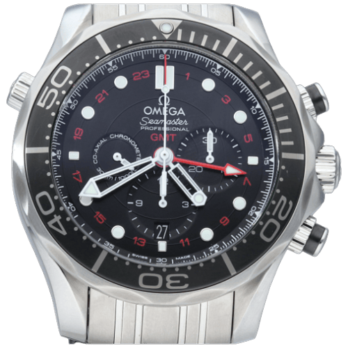 Montre Omega Seamaster - Montre Diver 300M GMT chronographe en acier 58 Facettes MT47004