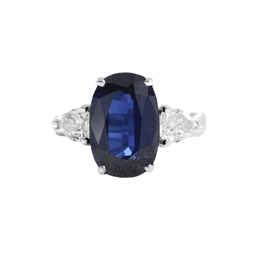 Bague 54 Bague en or blanc, saphir et diamants 58 Facettes 61100155