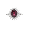 Bague 54 Bague en or blanc, rubis non chauffé et diamants 58 Facettes 61200056