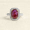 Bague 54 Bague en or blanc et jaune, rubis et diamants 58 Facettes 61200051