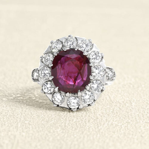 Bague Bague en or blanc, rubis et diamants 58 Facettes 61200061