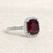 Bague 54 Bague en or blanc, rubis et diamants 58 Facettes 61200046