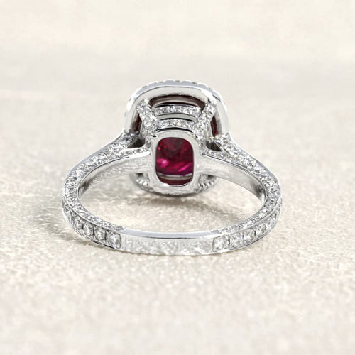 Bague 54 Bague en or blanc, rubis et diamants 58 Facettes 61200046