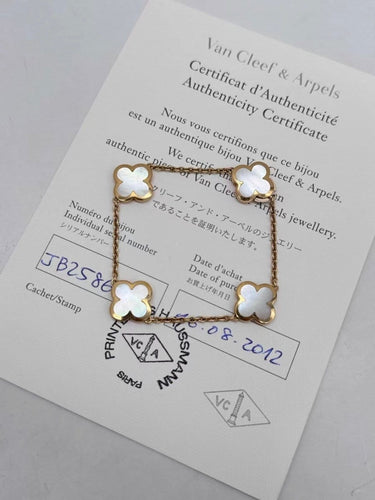 Bracelet Pure Alhambra - Bracelet 4 motifs en or jaune et nacre 58 Facettes jnci79