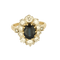 Bague 52 Bague marguerite en or jaune et or gris, saphir et diamants 58 Facettes B260245