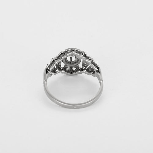 Bague 53 Bague en platine et or gris avec diamants taille ancienne et rose 58 Facettes B240033