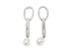 Boucles d'oreilles Boucles d'oreilles pendantes en or blanc, diamants et perles de culture 58 Facettes 33102