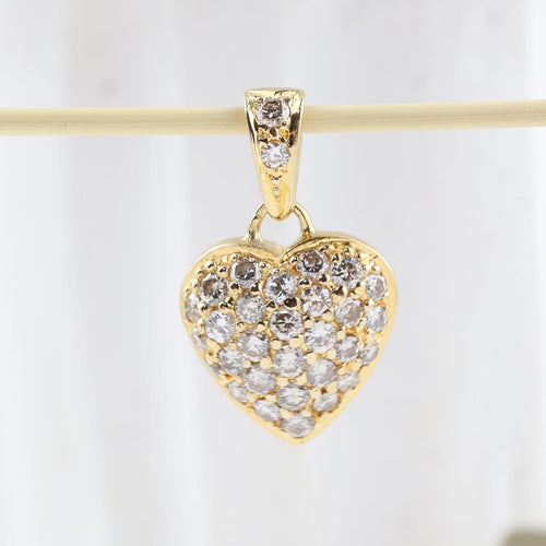 Pendentif Pendentif cœur en or jaune 18K et diamants 0,47 ct 58 Facettes D-66613