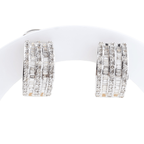 Boucles d'oreilles Boucles d'oreilles créoles en or blanc 18K et diamants 1,17 ct 58 Facettes D-66607