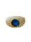 Bague jonc en or jaune, saphir et diamants