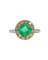 Art déco - Bague en platine, émeraude et diamants
