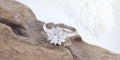 Bague 54 Bague marguerite en or blanc 18K et diamants 58 Facettes D-66599