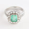 Bague 55 Bague cluster en or blanc et jaune 18K, émeraude colombienne et diamants 58 Facettes D-66593