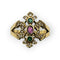 Bague 61 Bague style ancien en or jaune, émeraudes, rubis et diamants 58 Facettes 149069422