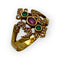 Bague 61 Bague style ancien en or jaune, émeraudes, rubis et diamants 58 Facettes 149069422