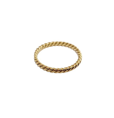 Bague alliance vintage torsadée en or 18k