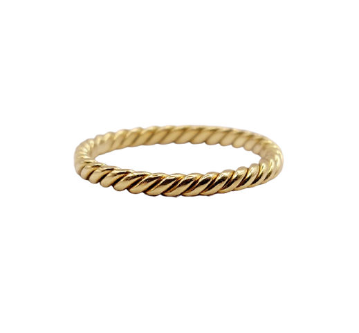 Bague alliance vintage torsadée en or 18k
