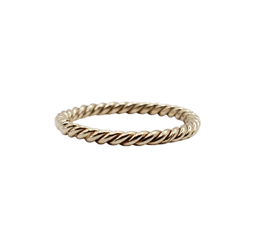 Bague 47 Bague alliance vintage torsadée en or blanc 18k 58 Facettes A06696