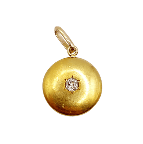 Pendentif Pendentif cible Art déco en or 18K et diamant taille ancienne 58 Facettes A07273