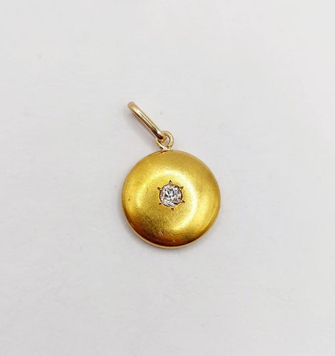 Pendentif Pendentif cible Art déco en or 18K et diamant taille ancienne 58 Facettes A07273