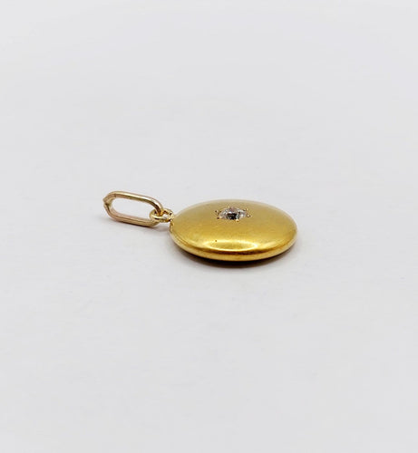 Pendentif Pendentif cible Art déco en or 18K et diamant taille ancienne 58 Facettes A07273