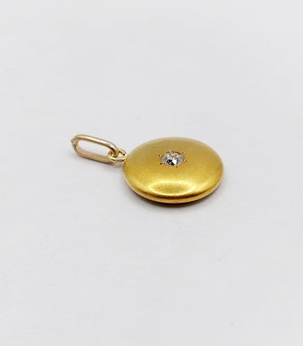 Pendentif Pendentif cible Art déco en or 18K et diamant taille ancienne 58 Facettes A07273