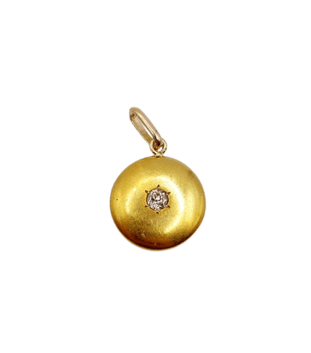 Pendentif Pendentif cible Art déco en or 18K et diamant taille ancienne 58 Facettes A07273