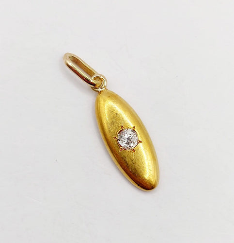 Pendentif Pendentif navette Art déco en or 18k et diamant taille ancienne 58 Facettes A07274