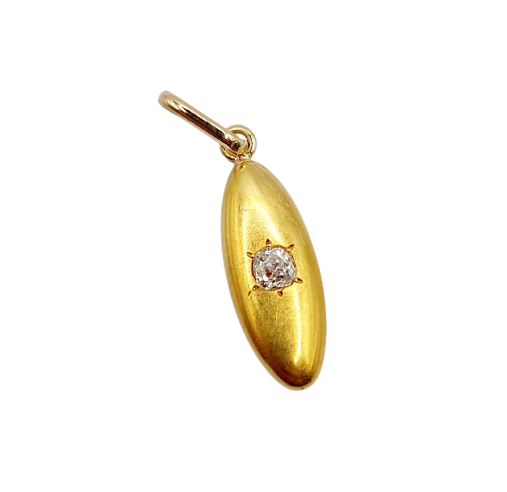 Pendentif navette Art déco en or 18k et diamant