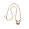 Collier perles de culture en or jaune, rubis et diamants
